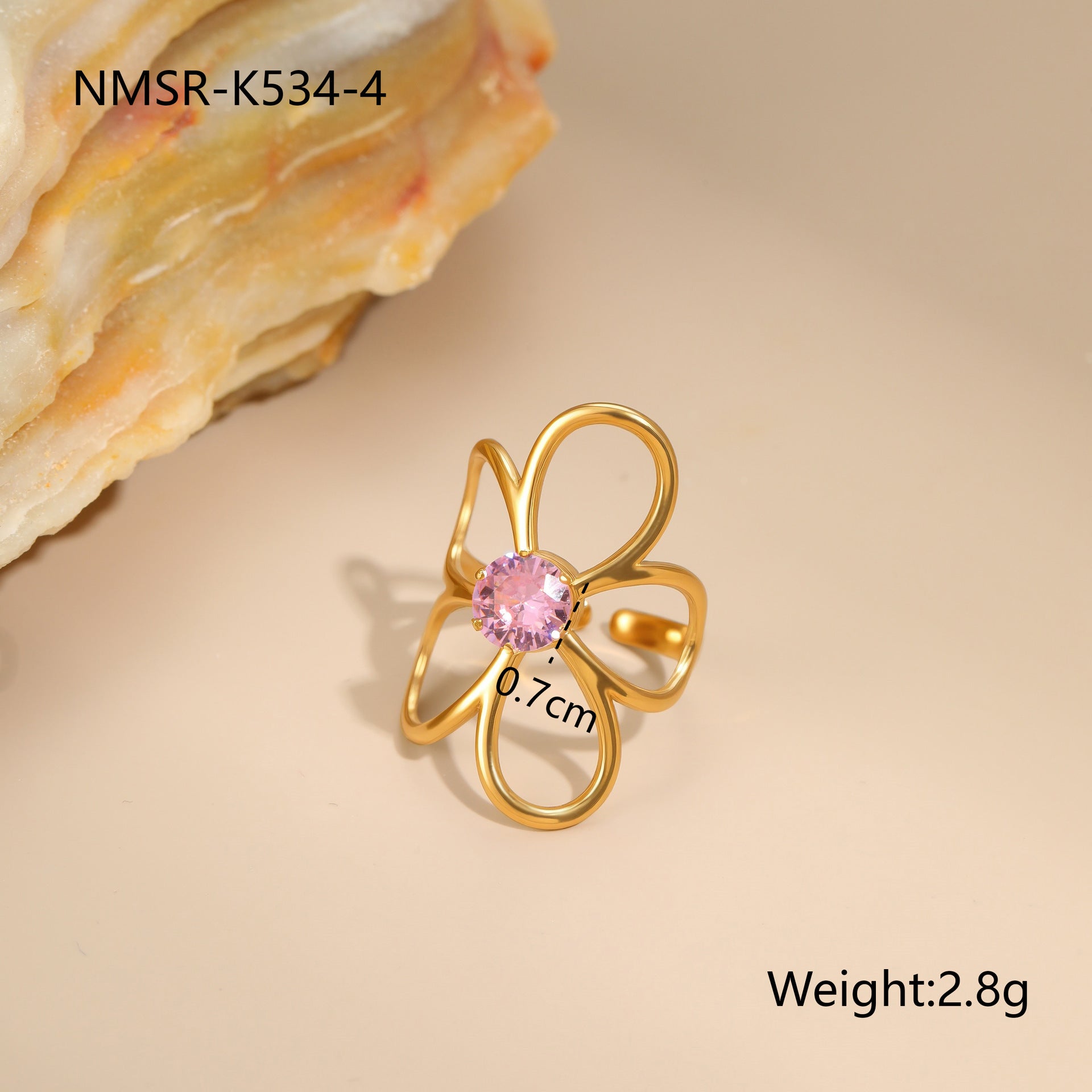 Stainless Steel Zircon Ring For Women