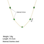 Women's Retro Green Zircon Necklace Bracelet - Viexta