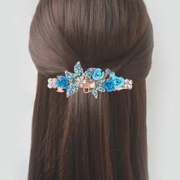 Rhinestone Hairpin Ponytail Clip - Viexta