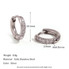 Rounded Edge Zircon Earrings - Viexta