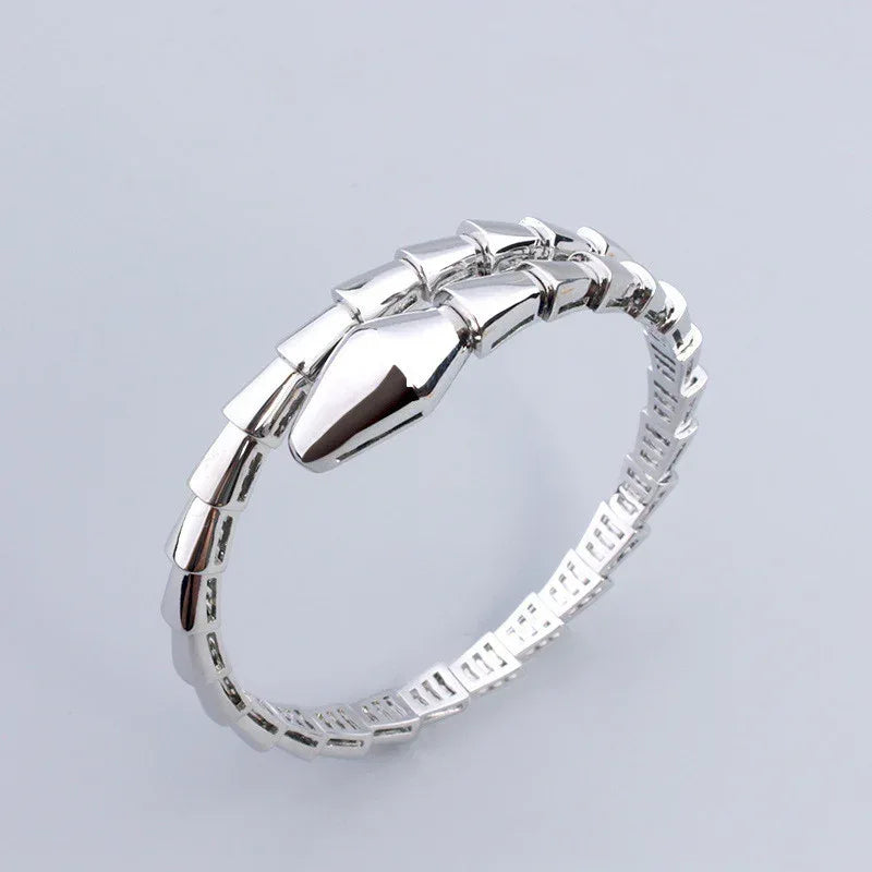 Elegant Snake Bracelet Ring Set Glossy Simple - Viexta