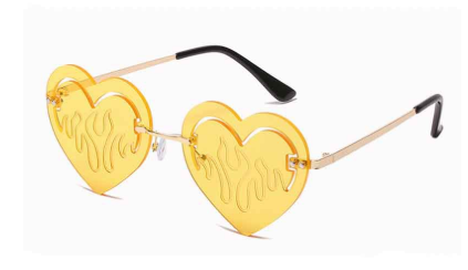 Fashion Rimless Heart Sunglasses