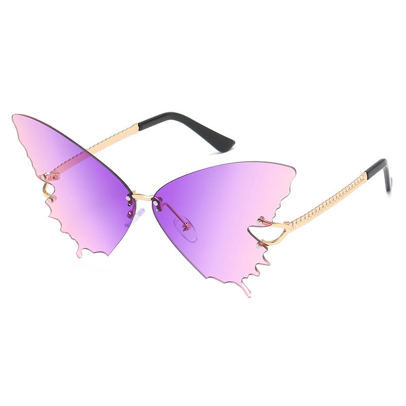 New Butterfly Sunglasses Women's Fashion Large Frame Gradient Sunglasses Trend Street Shooting Sunglasses