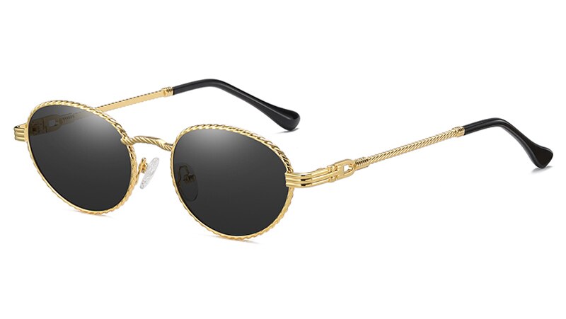 Gold metal oval sunglasses