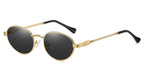 Gold metal oval sunglasses