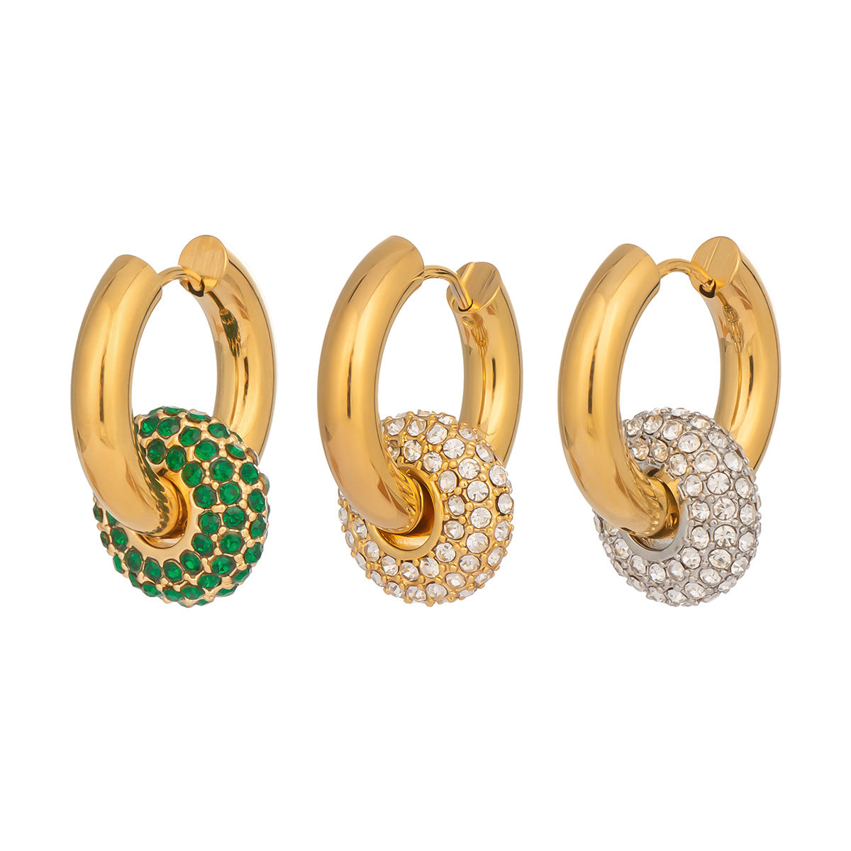 18K gold stainless steel detachable earring