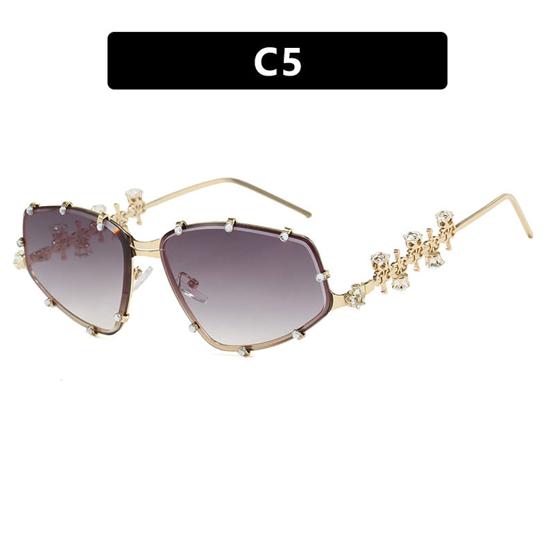 Diamond studded eyeglass frame
