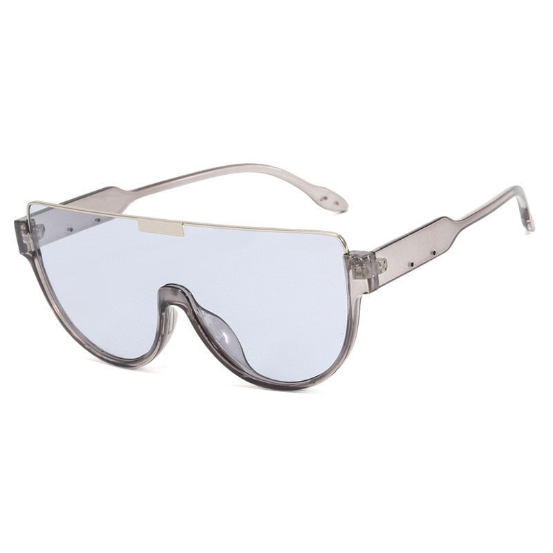 Large frame integrated lenses sunglasses