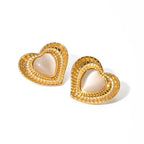 White cat eye stone earrings