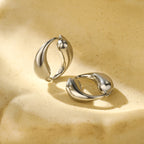 O-shaped Stainless Steel Earrings with Gold Finish