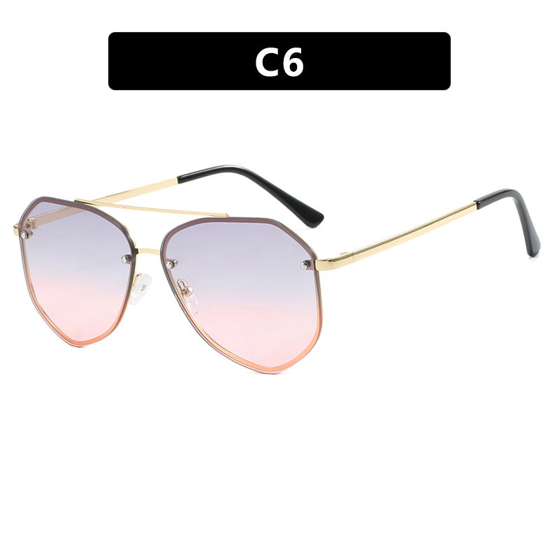 New Toad Sunglasses with Edged Sunglasses, Retro Metal Ins Trendy Sunglasses, Concave Design for Photography