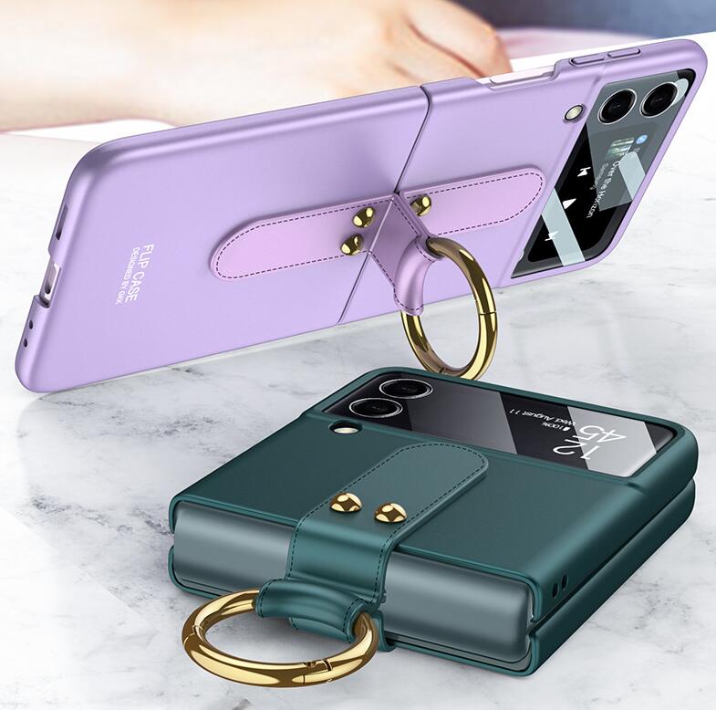 The New Model Is Suitable For Samsung Galaxy Z Flip3 Mobile Phone Shell Ring Folding Creative Ultra Thin Shell Film One