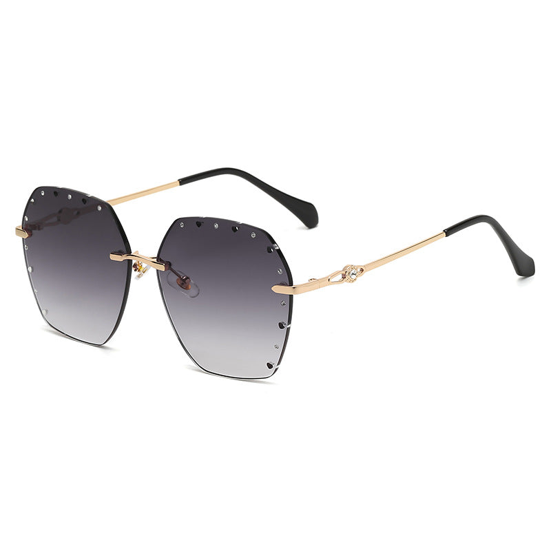 Hollow Point Diamond Polygon Metal Glasses