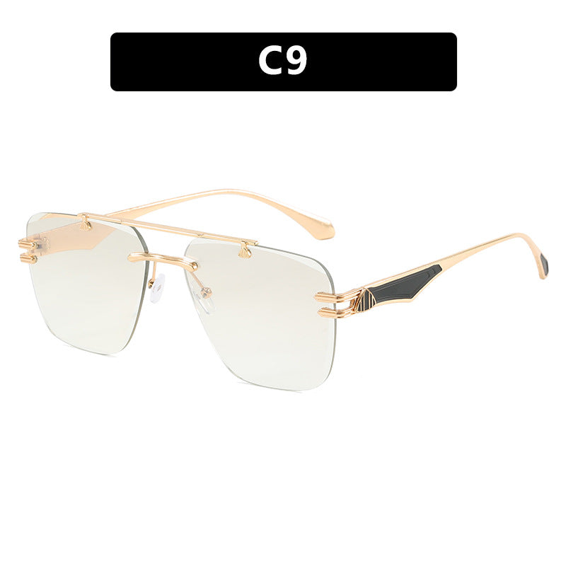 Frameless sunglasses, new trendy women's sunglasses, UV resistant driving ins, European and American sunglasses, high-end feel