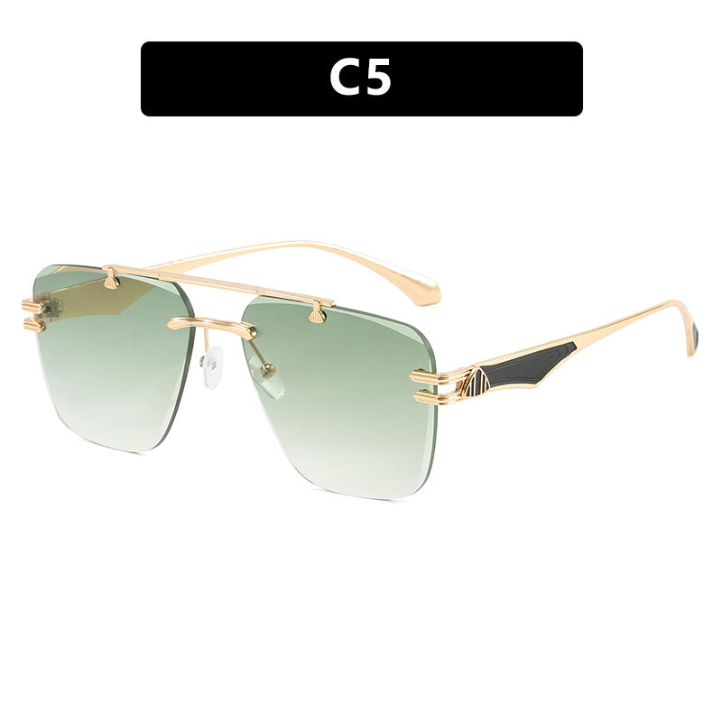 Frameless sunglasses, new trendy women's sunglasses, UV resistant driving ins, European and American sunglasses, high-end feel