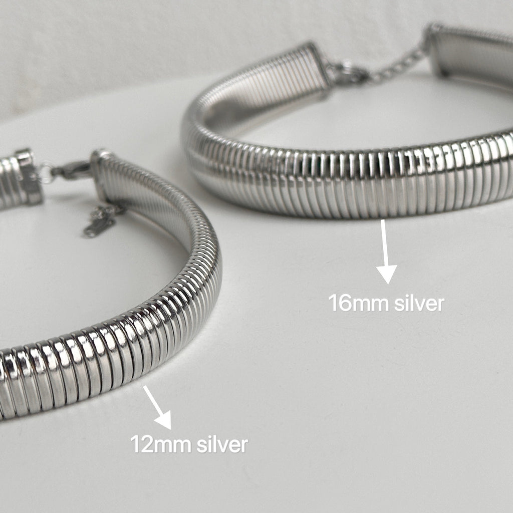 Titanium Steel Gypsy Elastic Choker Gold and Silver Necklace