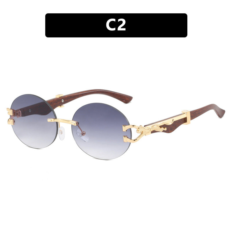 Leopard round frameless cut glass
