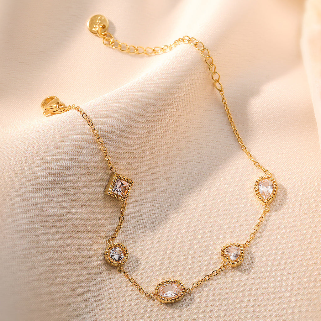 Zircon titanium steel bracelet for women