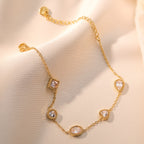 Zircon titanium steel bracelet for women