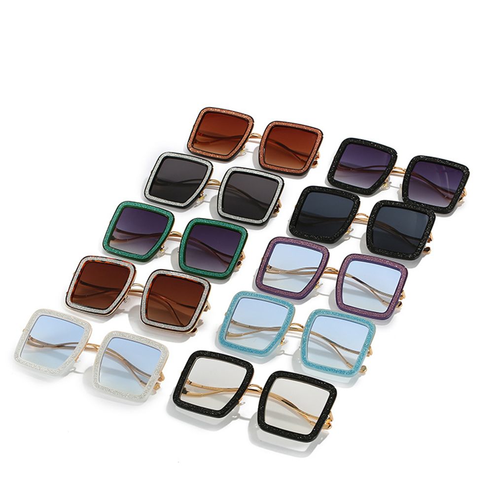 Oversized Sunglasses Women Square Luxury Diamond Shiny Crystal Sun Glasses Men UV400 Shades Eyewear