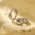 O-shaped Stainless Steel Earrings with Gold Finish
