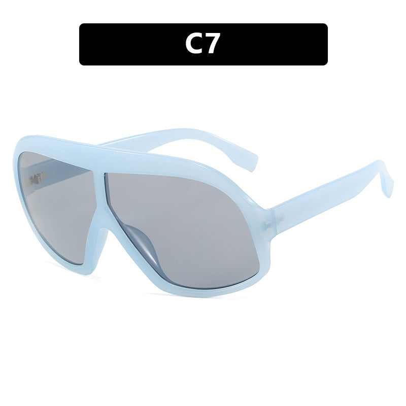 Conjoined large frame sunglasses, fashionable and versatile sunglasses, cross-border trendy sunglasses, high-end feel