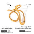 18k gold stainless steel irregular opening ring