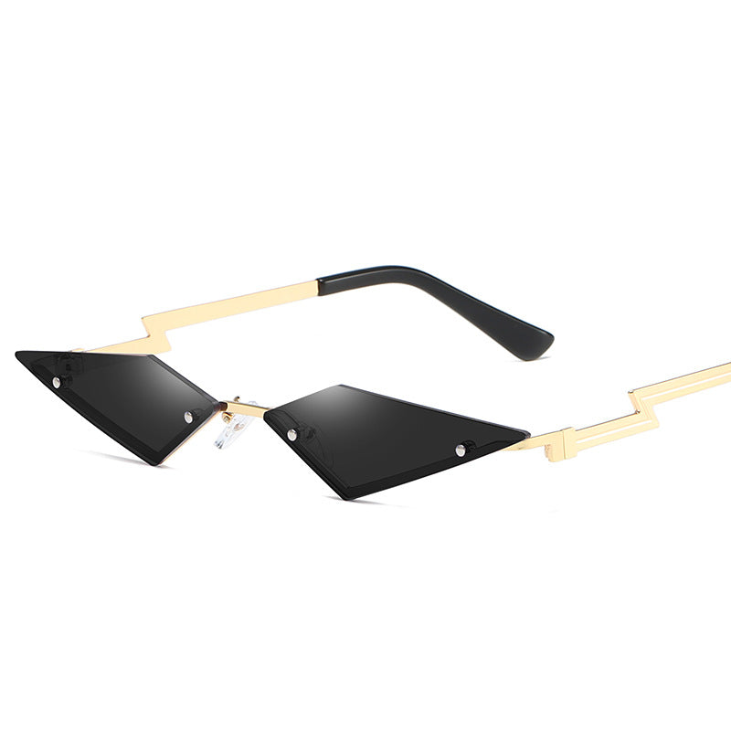 New Fashion Frameless Sunglasses Female Fashion Personality Color Film Street Shooting Sunglasses Metal Sunglasses