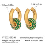 18K gold stainless steel detachable earring