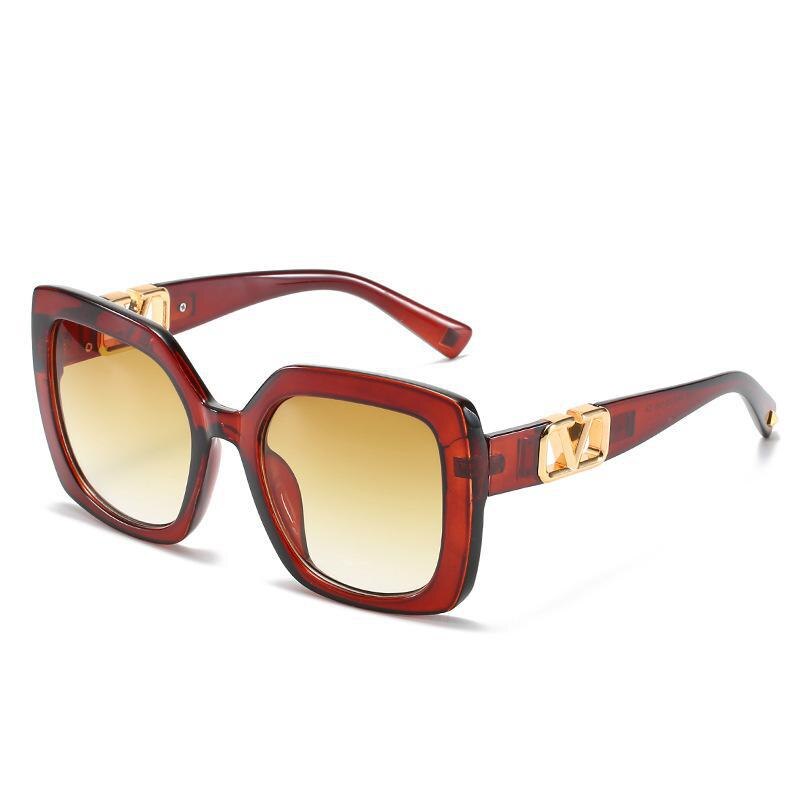 New Fashion Square Sunglasses Trend V-Shaped Sunglasses Women's Large Frame Sunglasses
