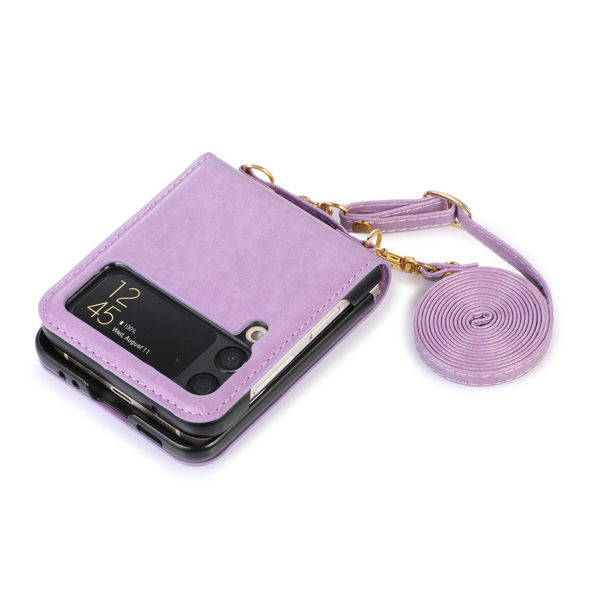 New Model Is Suitable For Samsung Z Flip3 Folding Screen Mobile Phone Case Diagonally Across The Samsung Galaxy Z Flip4 Card Cover