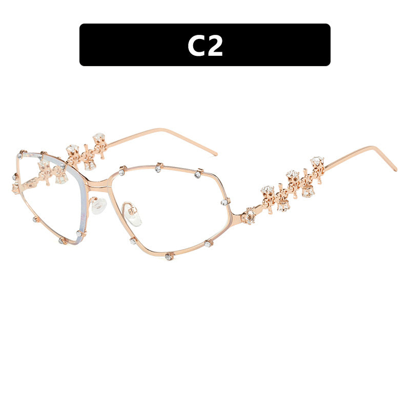 Diamond studded eyeglass frame
