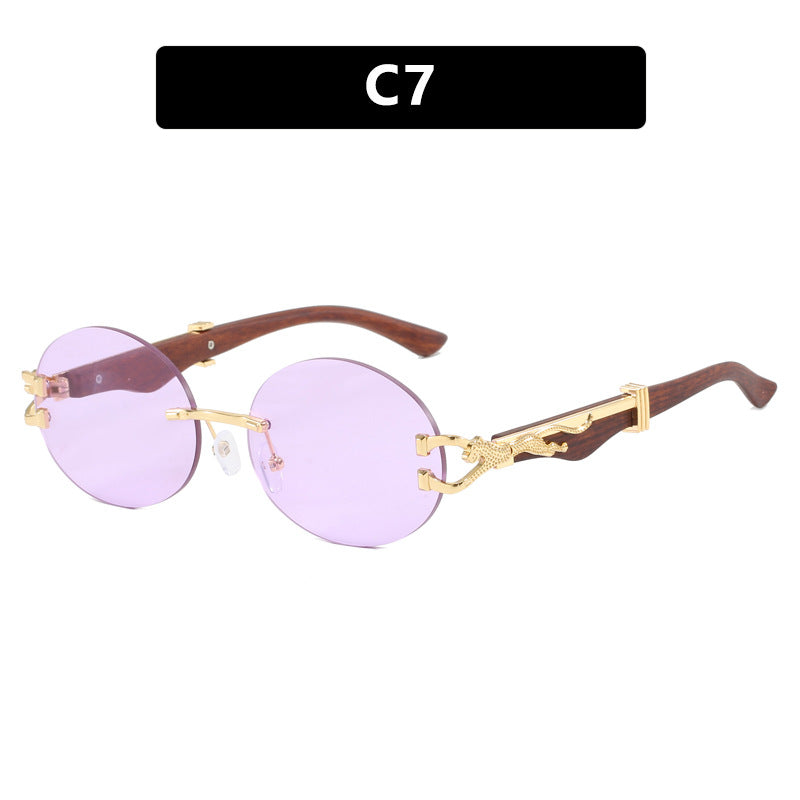 Leopard round frameless cut glass