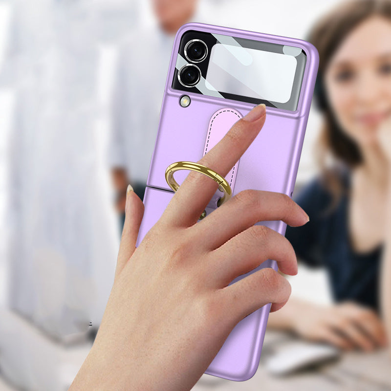 The New Model Is Suitable For Samsung Galaxy Z Flip3 Mobile Phone Shell Ring Folding Creative Ultra Thin Shell Film One