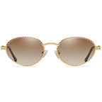 Gold metal oval sunglasses