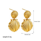 Ocean Wind Shell Titanium Steel Earrings