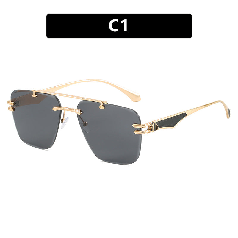 Frameless sunglasses, new trendy women's sunglasses, UV resistant driving ins, European and American sunglasses, high-end feel