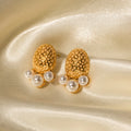 Pearl Stainless Steel Stud Earrings