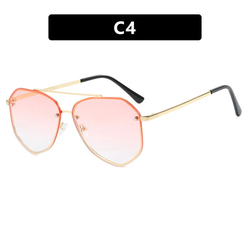 New Toad Sunglasses with Edged Sunglasses, Retro Metal Ins Trendy Sunglasses, Concave Design for Photography
