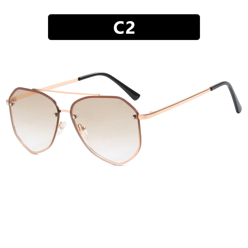 New Toad Sunglasses with Edged Sunglasses, Retro Metal Ins Trendy Sunglasses, Concave Design for Photography