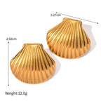 Ocean Wind Shell Titanium Steel Earrings