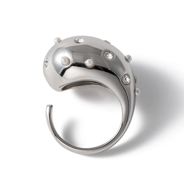 Uworld Stainless Steel Half Empty Chunky Exclusive Ring 18K PVD Plated Waterproof Texture Personalized Statement Jewelry Women