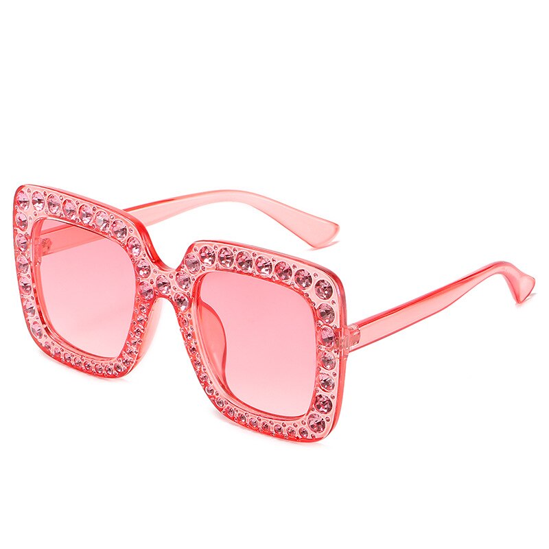 Vintage Oversized Square Colorful Diamond Sunglasses