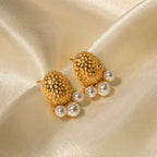 Pearl Stainless Steel Stud Earrings