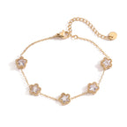 Zircon titanium steel bracelet for women