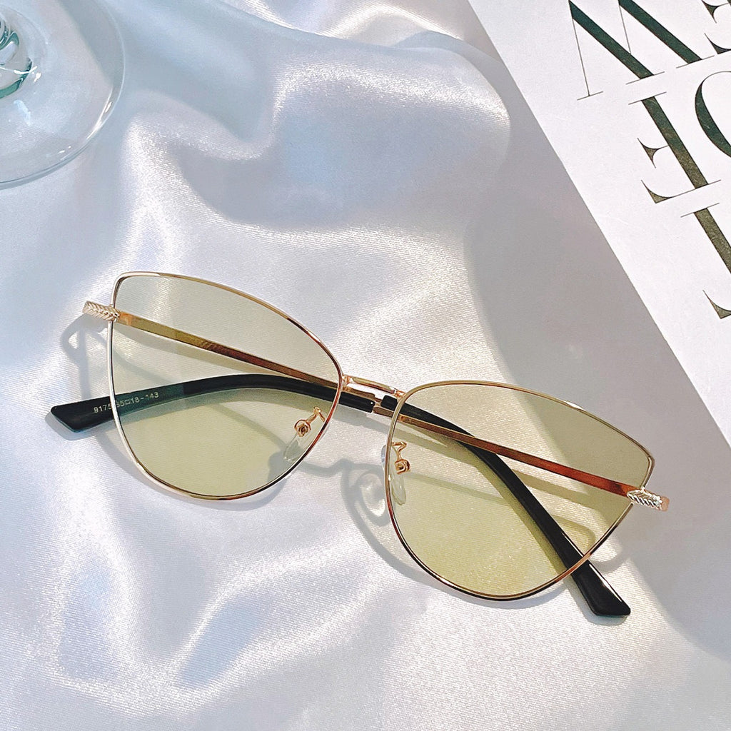 Irregular butterfly metal sunglasses for women