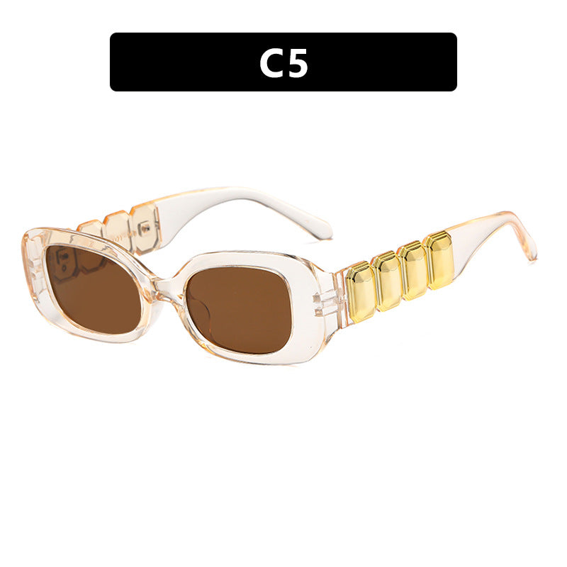 Small frame square sunglasses, new fashionable and high-end sunglasses, street photography and fashion shows, women's personalized sunglasses