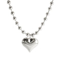 Bead chain 18K gold heart pendant necklace