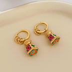 Enamel Oil-Drip Earrings for Women