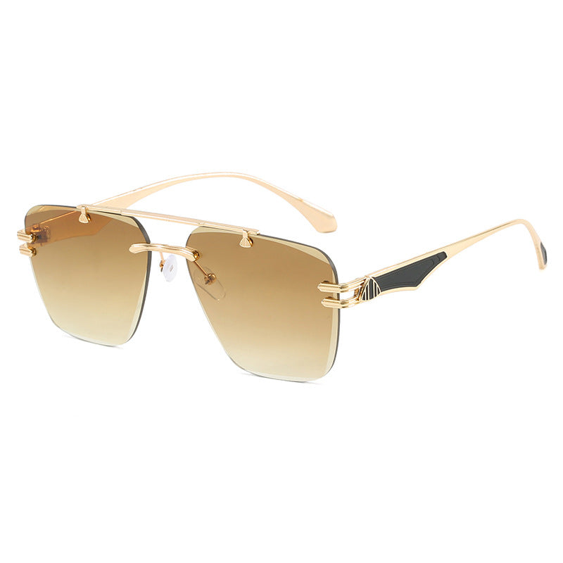 Frameless sunglasses, new trendy women's sunglasses, UV resistant driving ins, European and American sunglasses, high-end feel